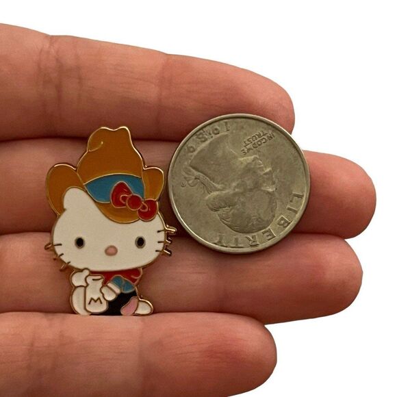 Howdy Kitty Cowboy Hat Cowgirl Kitty Enamel Pin - Picture 8 of 8